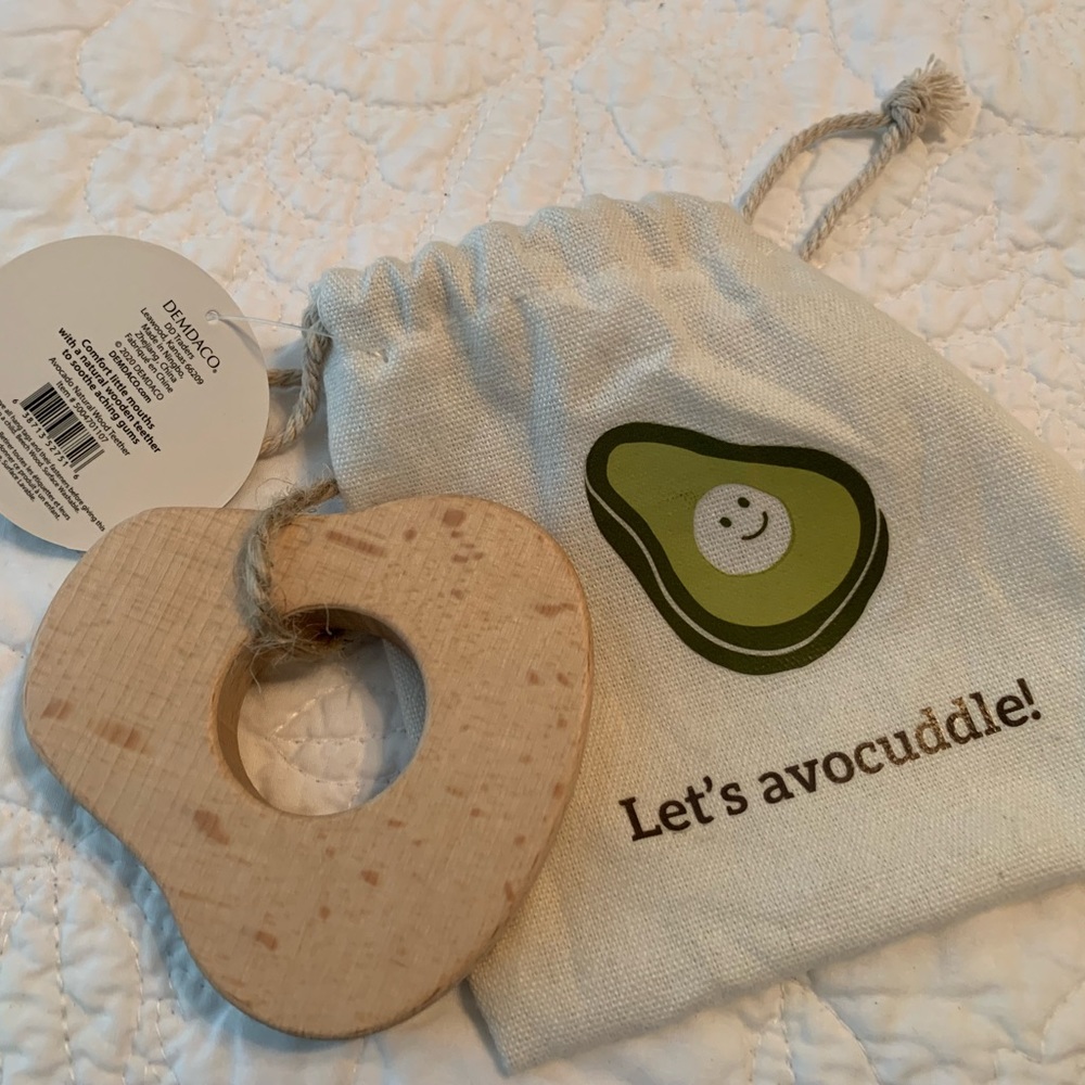 Demdaco Wooden Teether NEW Avocado
